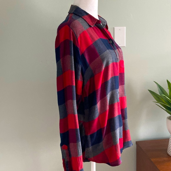 Lucky Brand Plaid Flannel with Button Details EUC Size S - Picture 3 of 6